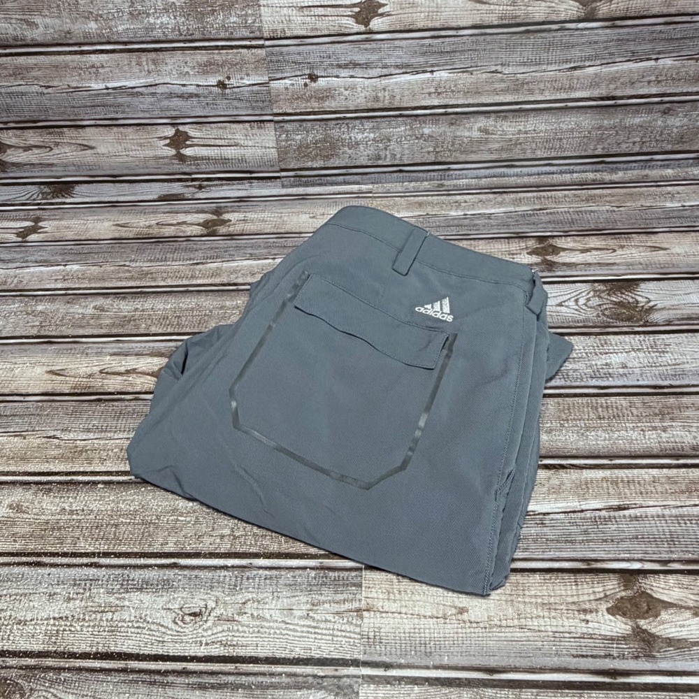 Adidas Golf Shorts Mens 36 Gray Performance Flat Front Cargo Pockets Lightweight